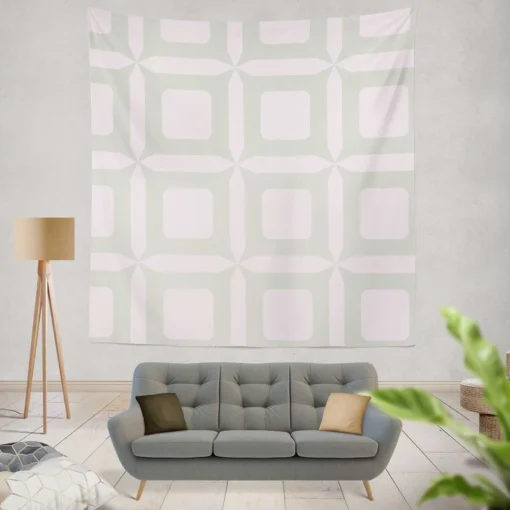 Penrose Square Minimalist Pattern Wall Tapestry