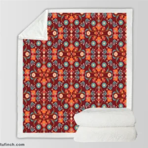 Persian Ethnic Design Sherpa Fleece Blanket