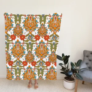 Persian Folk Design Fleece Blanket