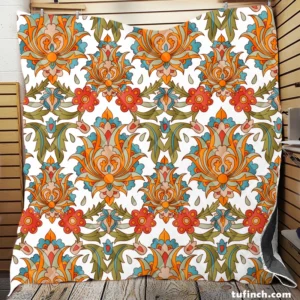 Persian Folk Design Quilt Blanket