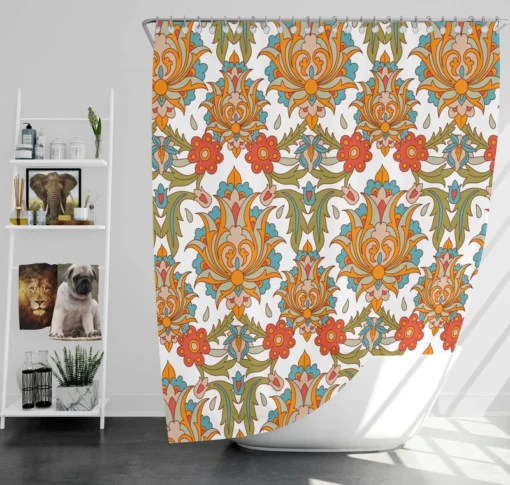 Persian Folk Design Shower Curtain