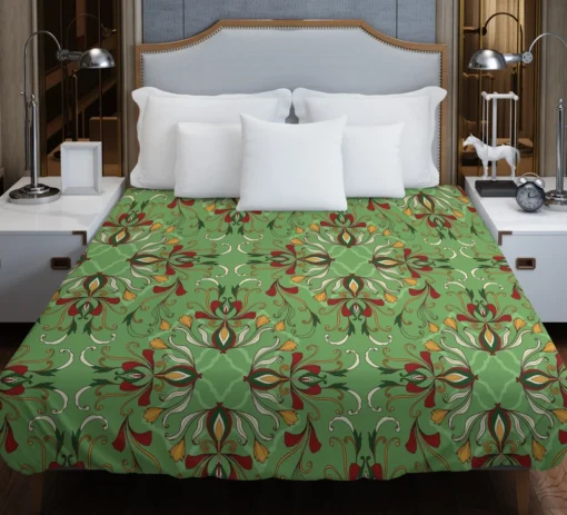 Persian Green Pattern Design Duvet Cover