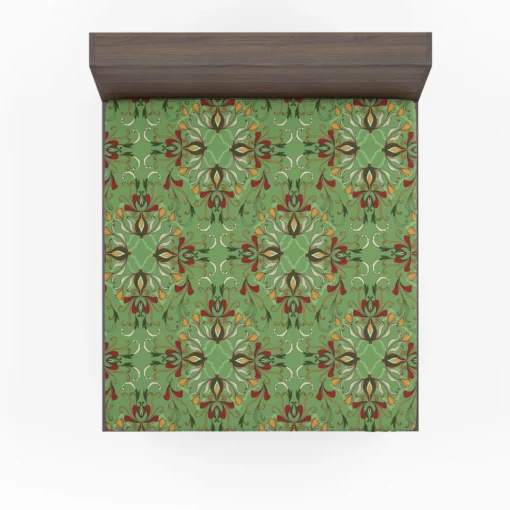 Persian Green Pattern Design Fitted Sheet