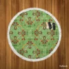 Persian Green Pattern Design Round Beach Towel