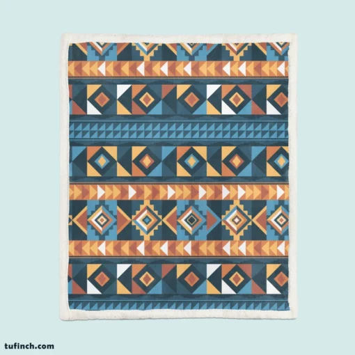 Peruvian Flat Design Pattern Illustration Sherpa Fleece Blanket 1