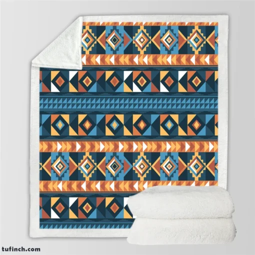 Peruvian Flat Design Pattern Illustration Sherpa Fleece Blanket