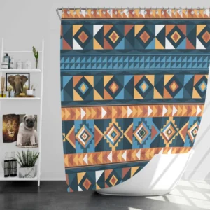 Peruvian Flat Design Pattern Illustration Shower Curtain