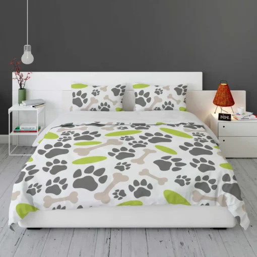 Pet Paws Footprints Design Bedding Set 1