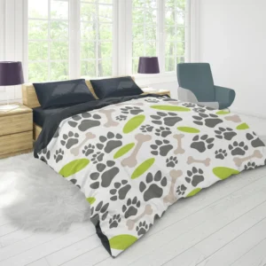 Pet Paws Footprints Design Duvet Cover 1