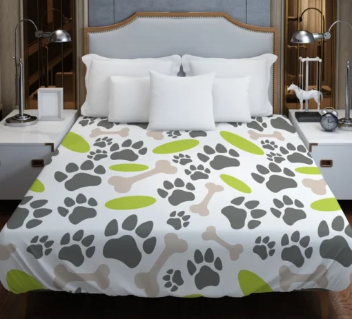 Pet Paws Footprints Design Duvet Cover