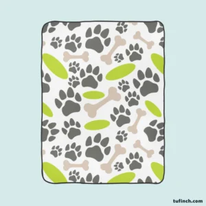 Pet Paws Footprints Design Fleece Blanket 1