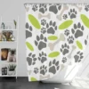 Pet Paws Footprints Design Shower Curtain