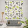 Pet Paws Footprints Design Wall Tapestry