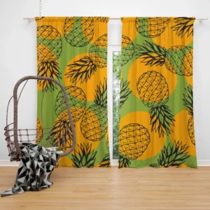 Pineapple Printed Pattern Curtain