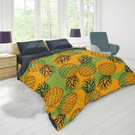 Pineapple Printed Pattern Duvet Cover 1