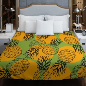 Pineapple Printed Pattern Duvet Cover