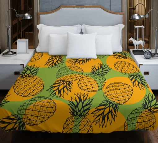 Pineapple Printed Pattern Duvet Cover