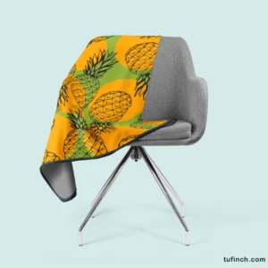 Pineapple Printed Pattern Fleece Blanket 2