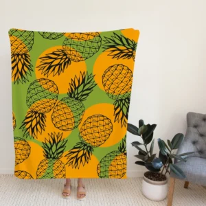 Pineapple Printed Pattern Fleece Blanket