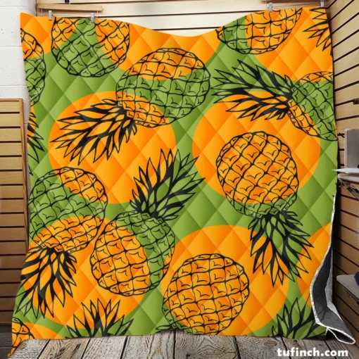 Pineapple Printed Pattern Quilt Blanket