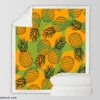 Pineapple Printed Pattern Sherpa Fleece Blanket