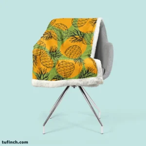 Pineapple Printed Pattern Sherpa Fleece Blanket 2