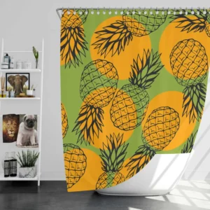 Pineapple Printed Pattern Shower Curtain