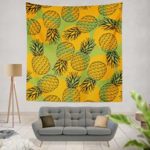 Pineapple Printed Pattern Wall Tapestry