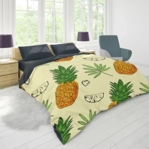 Pineapple Slice Leave Pattern Duvet Cover 1