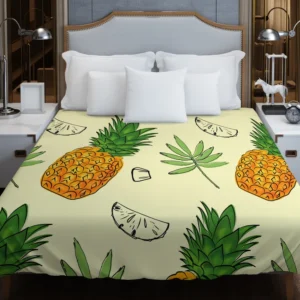 Pineapple Slice Leave Pattern Duvet Cover