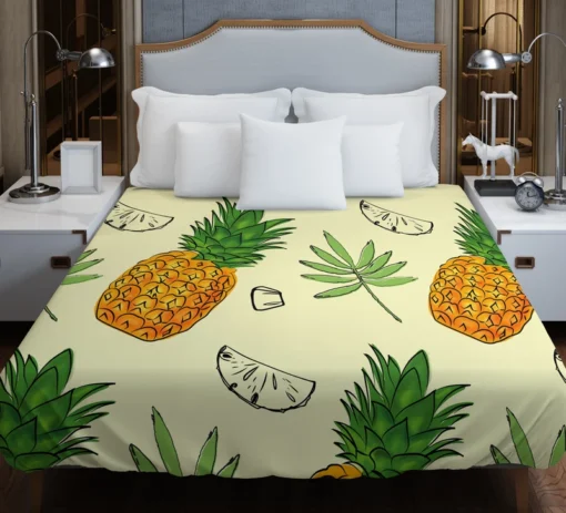 Pineapple Slice Leave Pattern Duvet Cover