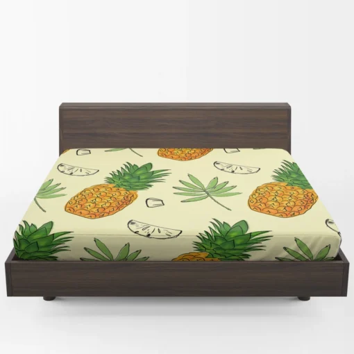 Pineapple Slice Leave Pattern Fitted Sheet 1