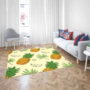 Pineapple Slice Leave Pattern Rug 2