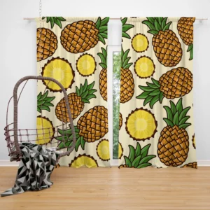 Pineapple Tropical Pattern Design Curtain