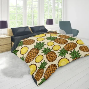 Pineapple Tropical Pattern Design Duvet Cover 1