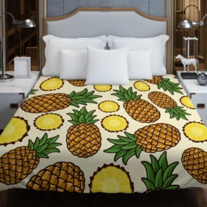 Pineapple Tropical Pattern Design Duvet Cover