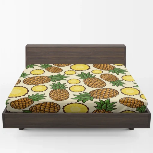 Pineapple Tropical Pattern Design Fitted Sheet 1