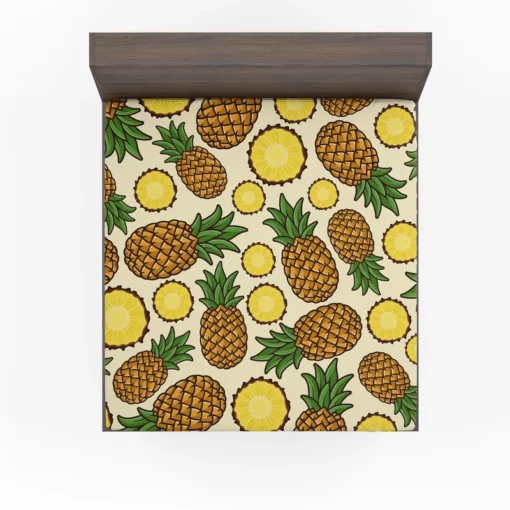 Pineapple Tropical Pattern Design Fitted Sheet