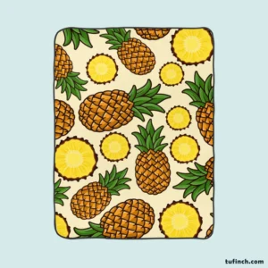 Pineapple Tropical Pattern Design Fleece Blanket 1