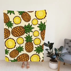 Pineapple Tropical Pattern Design Fleece Blanket