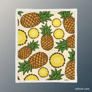 Pineapple Tropical Pattern Design Sherpa Fleece Blanket 1