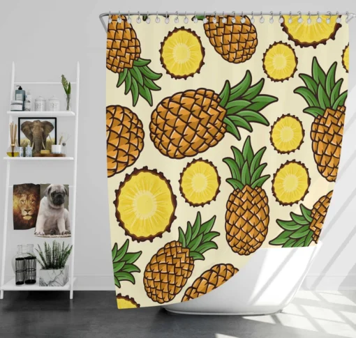 Pineapple Tropical Pattern Design Shower Curtain