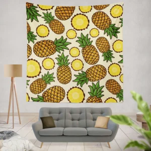 Pineapple Tropical Pattern Design Wall Tapestry