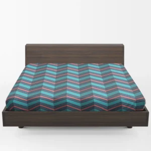 Pink And Blue Retro Chevron Fitted Sheet 1