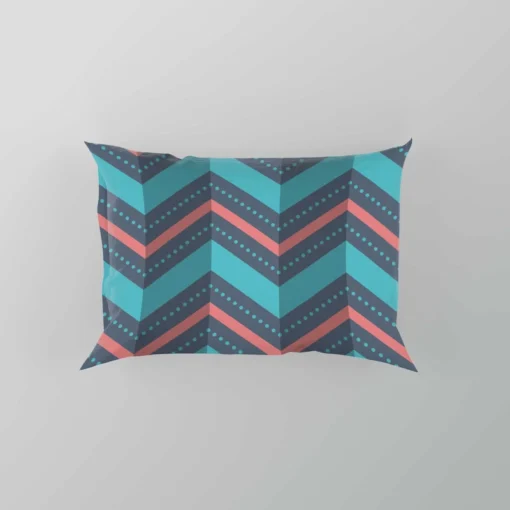 Pink And Blue Retro Chevron Pillow Case