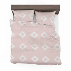 Pink And White Diamond Pattern Bedding Set 2