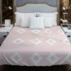 Pink And White Diamond Pattern Duvet Cover