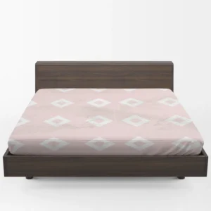 Pink And White Diamond Pattern Fitted Sheet 1