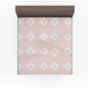 Pink And White Diamond Pattern Fitted Sheet