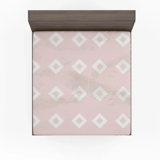 Pink And White Diamond Pattern Fitted Sheet